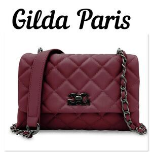 NWT Gilda Paris Quilted Messenger Bag
